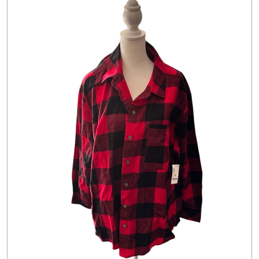 Style & Company Red and Black Plaid Button-Up Shirt buffalo plaid NWT